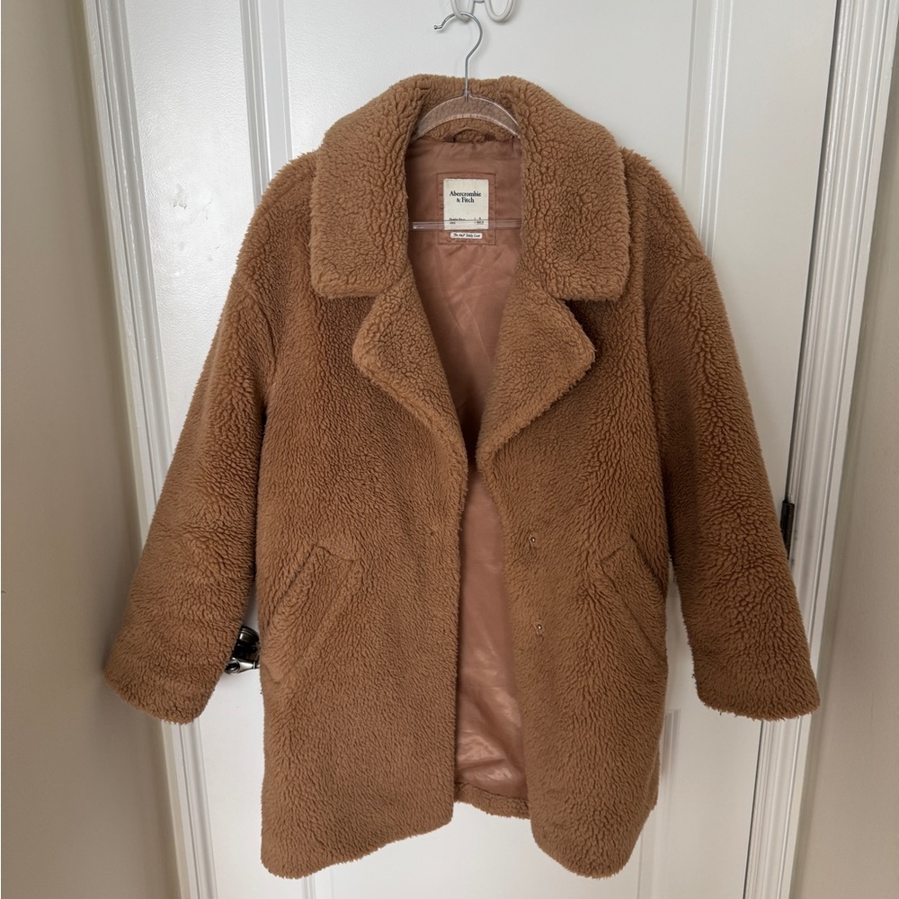 Abercrombie & Fitch Teddy Coat in Brown